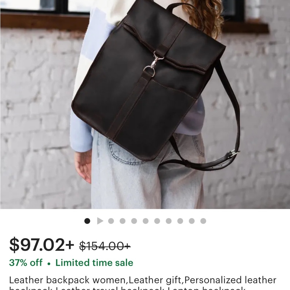Black Leather Backpack - image 4